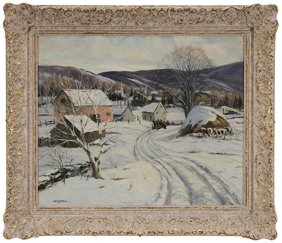 William Ralph Watson, Farm in Winter, oil on canvas