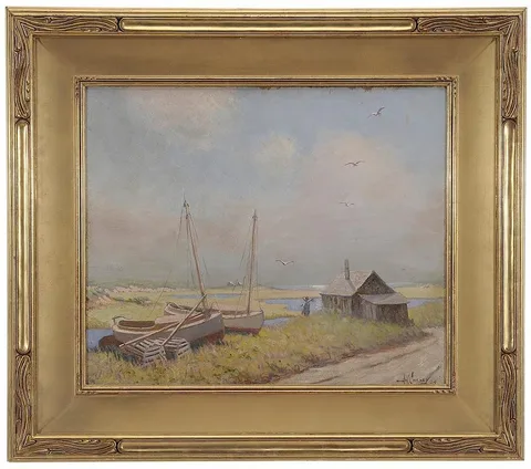 Harold W. Cheney, Cape Ann Marsh Scene, oil on fiberboard