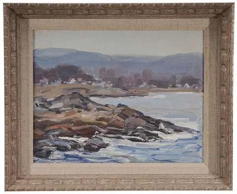 George Renouard, Seascape, possibly Cape Ann, oil on canvas board