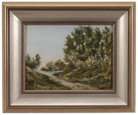 Frank A. Bicknell, Landscape with Stream, oil on artist board