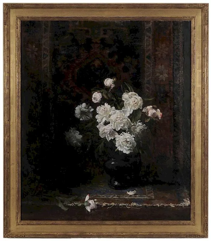 Joan Alex Potter, White Peonies, oil on canvas