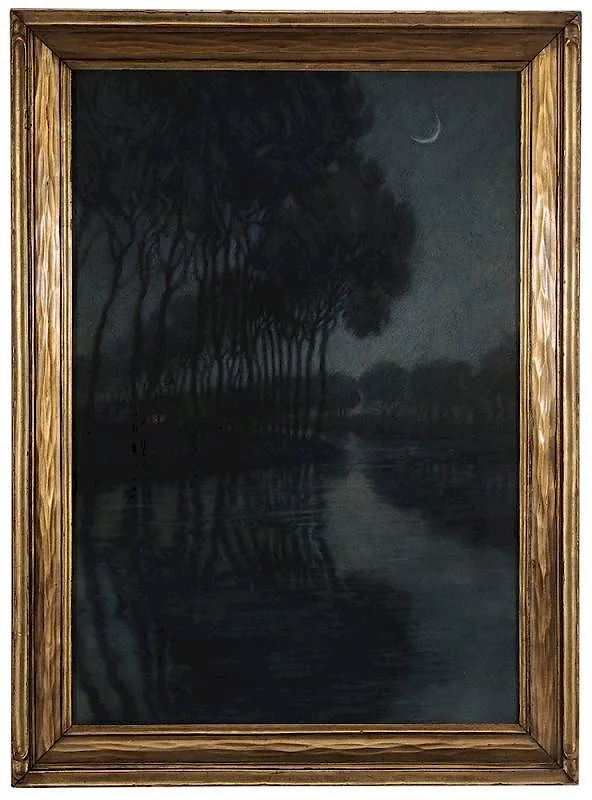 Blanche Dillaye, The Crescent Moon, pastel and watercolor on paper