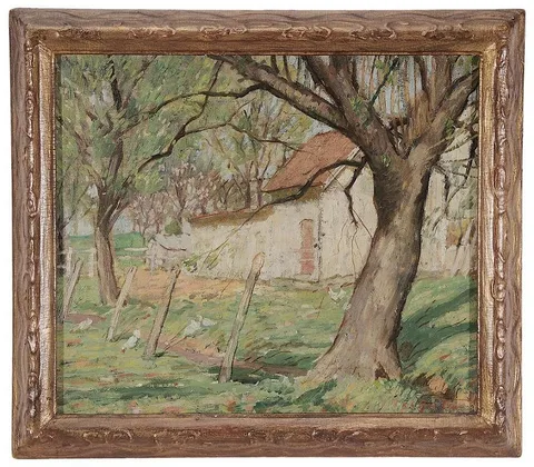 Rae Sloan Bredin, Chicken Yard, oil on canvas