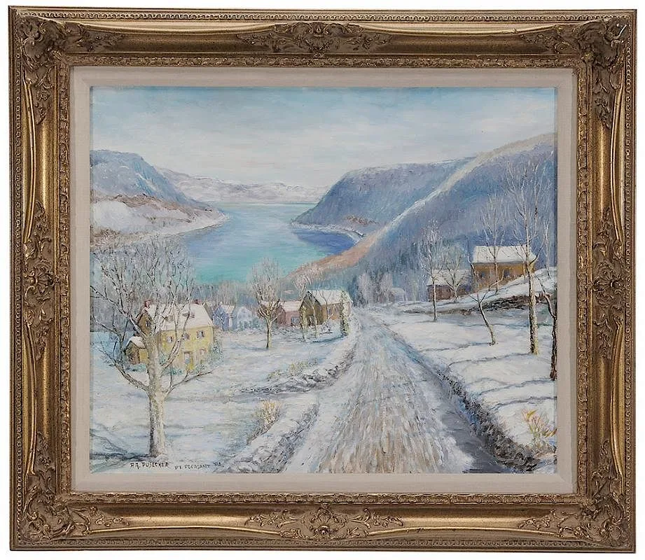 Paul A. Pusecker, Winter, Point Pleasant, Pennsylvania, oil on canvas