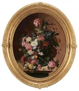 Severin Roesen, Still Life With Flowers and Nest