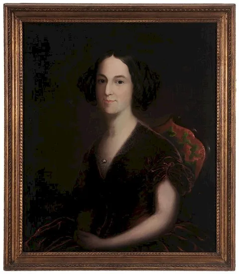Robert Street, Portrait of a Woman in a Lace-trimmed Velvet Gown, 1855, oil on canvas