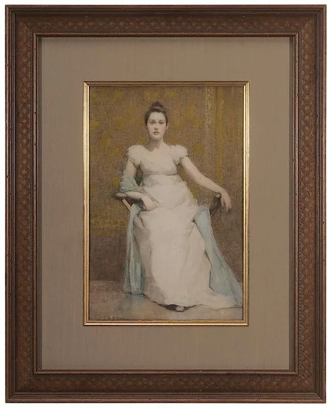Florence Francis Snell, Portrait of Annie Lathrop, circa 1890, watercolor over pencil on paper