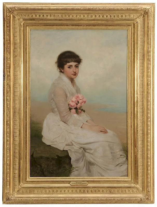Rosebuds by John George Brown, 1882, oil on canvas, sold Sep 2015