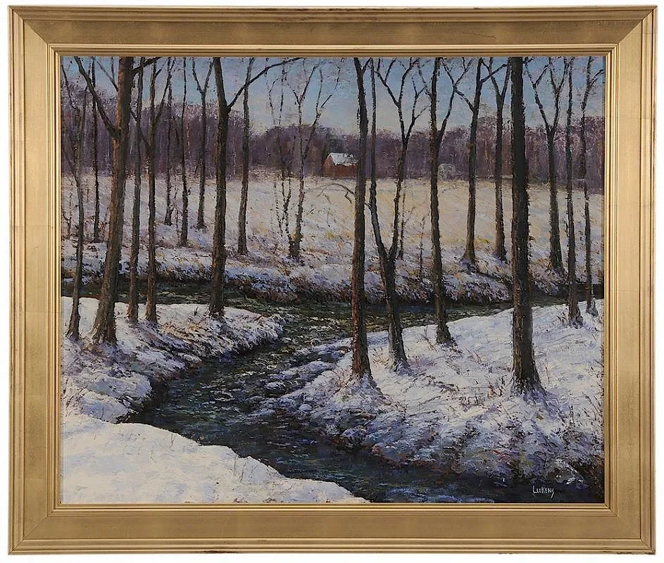 Jim Lukens, Winter landscape, oil on canvas