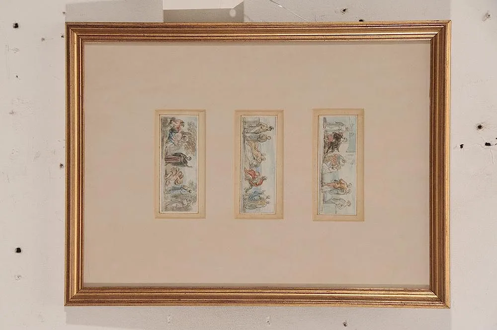 Robert Smirke, Three figure studies, watercolor and ink on paper