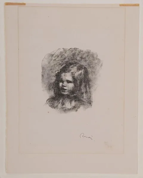 Pierre-Auguste Renoir, Claude Renoir, tourné à gauche, 1904, lithograph in black ink on cream wove paper