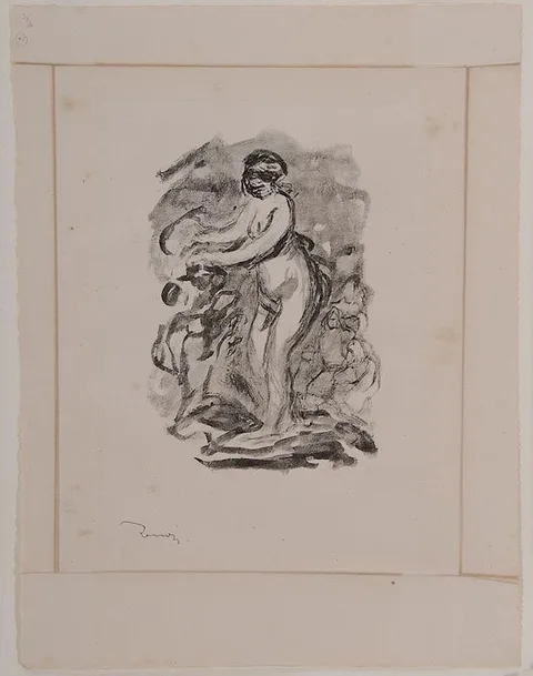 Pierre-Auguste Renoir, [Femme au cep de vigne], 1904, lithograph in black ink on cream wove paper