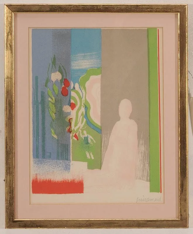 Seated Nude a a Window by Paul Guiramand, color lithograph on paper, sold Jul 2015