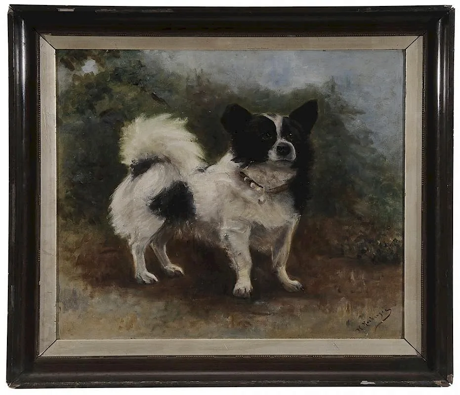 M. Mackenzie, Portrait of a Pomeranian, oil on canvas