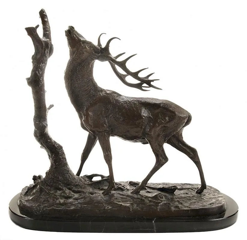 Elk by Pierre-Jules Mêne, patinated bronze on marble base, sold Jul 2015
