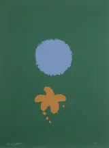 Adolph Gottlieb, Green Ground Blue Disk