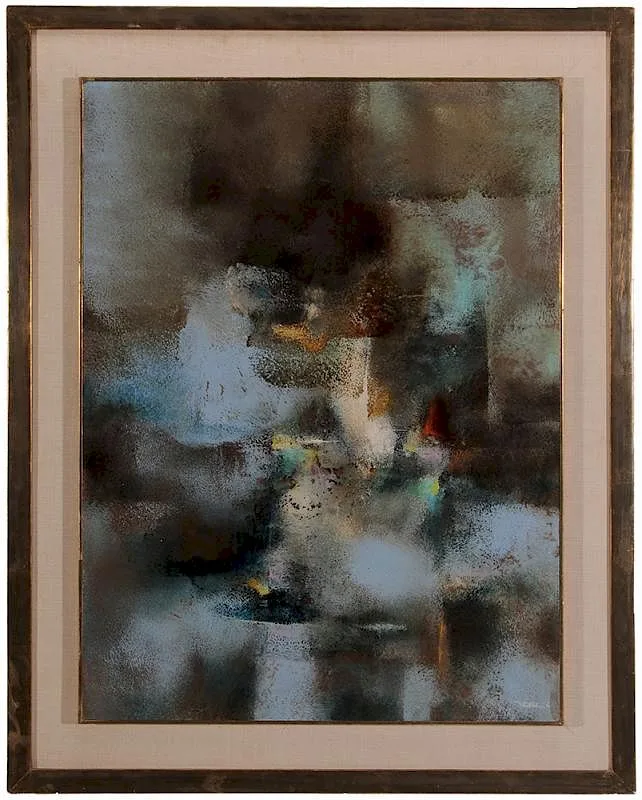 Untitled by Leonardo Nierman, 1962, acrylic on Masonite, sold Jul 2015