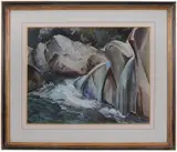 Will Henry Stevens, Mountain Stream with Waterfall