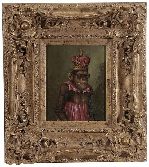 Taylor, Monkey Smoking, oil on canvas