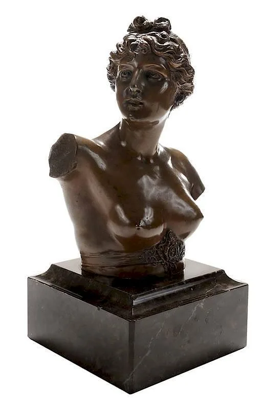 Diana by Johannes Benk, patinated bronze on brown marble plinthe, sold May 2015