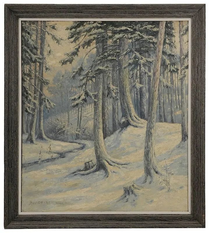 Max Oehler, Winter Woodland Landscape, oil on canvas
