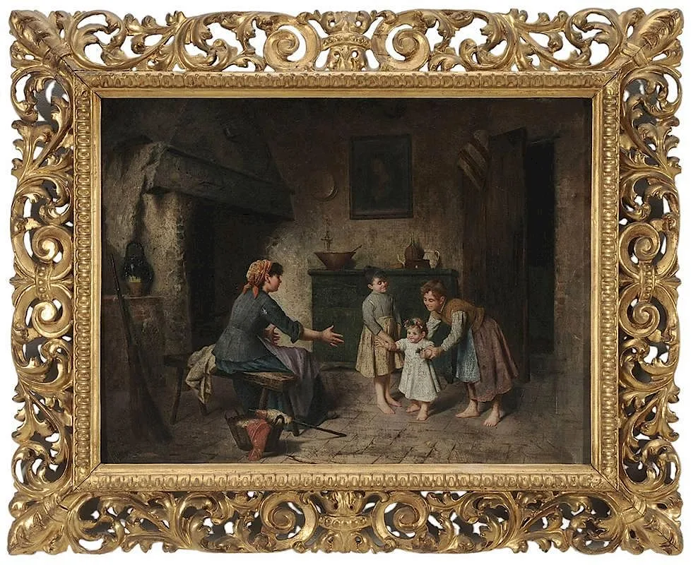 Adolfo Dumini, likely after a composition by Eugenio Zampighi (Italian, oil on canvas