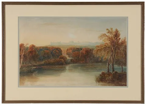 William Havell, Windsor Castle from Virginia Water, watercolor on paper
