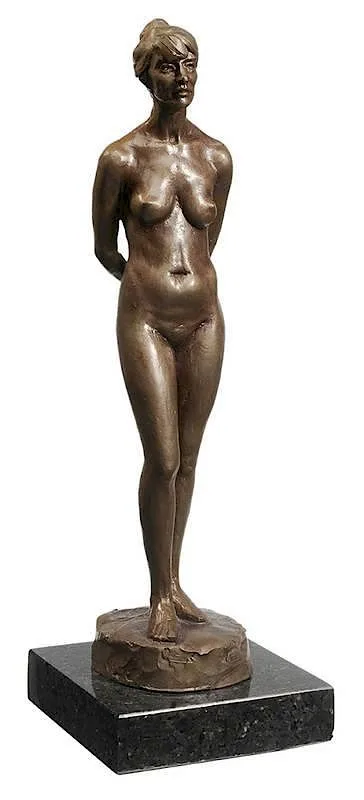 Alan LeQuire, Standing Nude, patinated bronze on black marble base