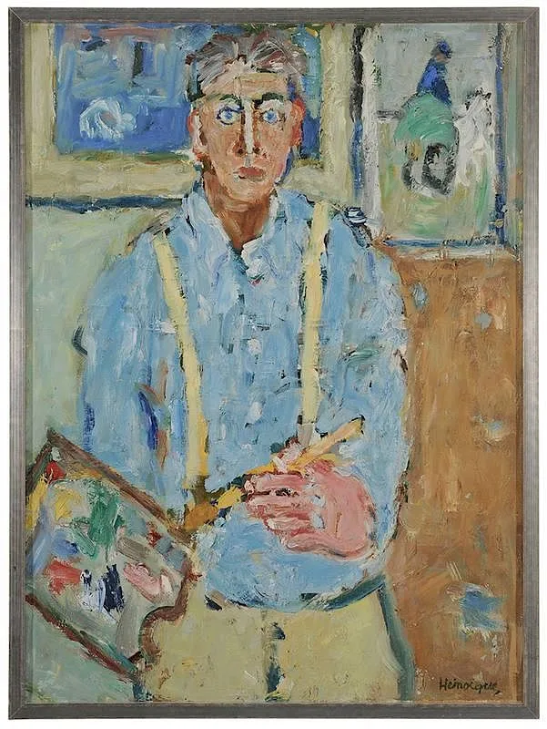 A. Henocque, Self-portrait of Artist with Palette, 1983, oil on canvas