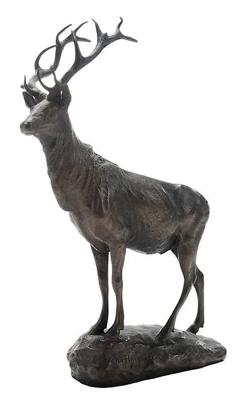 Elk by Eli Harvey, 1904, patinated bronze, sold May 2015