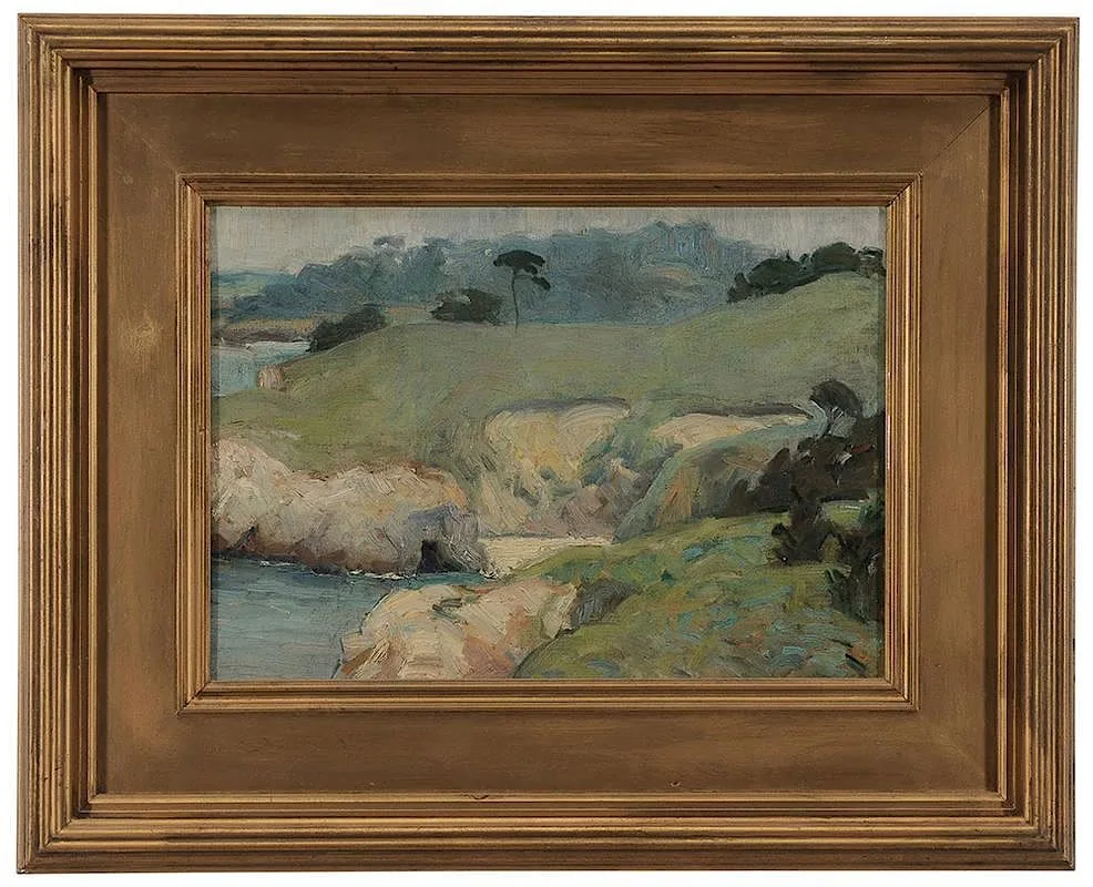 Attibuted to Sidney Riesenberg, Impressionist Coastal View, oil on canvas board