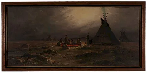A. D. M. Cooper, Indian Encampment, Early Evening, 1922, oil on canvas