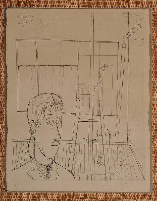 Bernard Buffet, [Personnage dans l'atelier], 1948, etching on paper