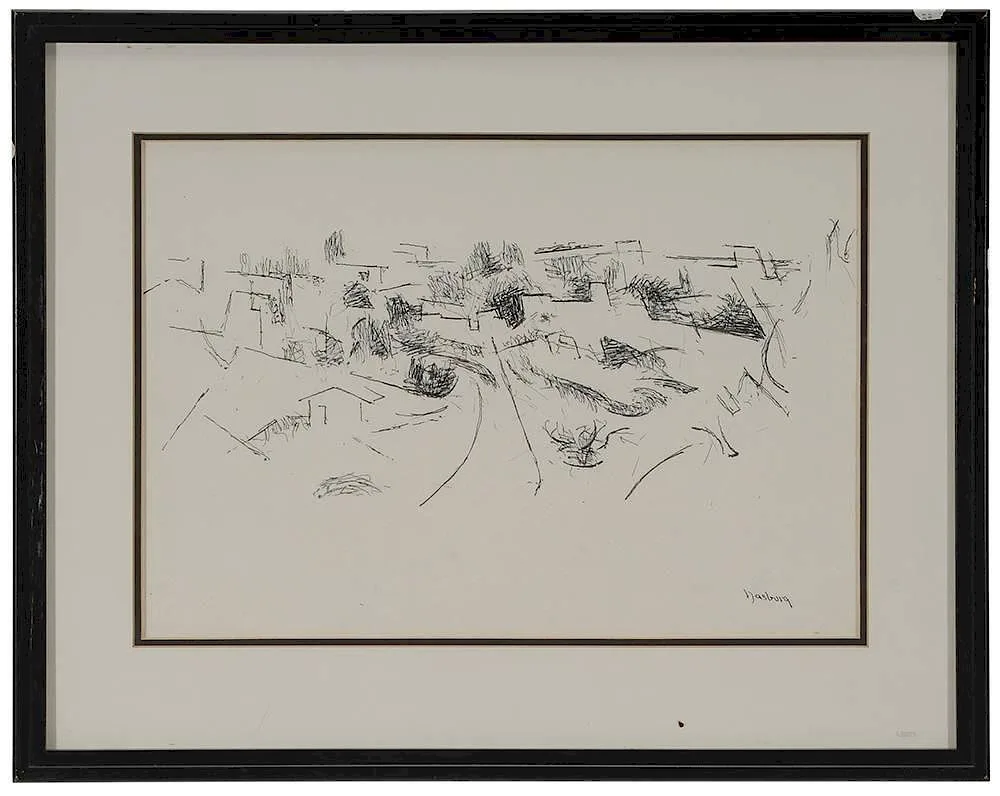 Town by Andrew Dasburg, lithograph, sold Mar 2015