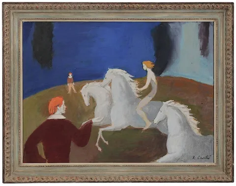 Roman Chatov, Circus Rider, oil on canvas
