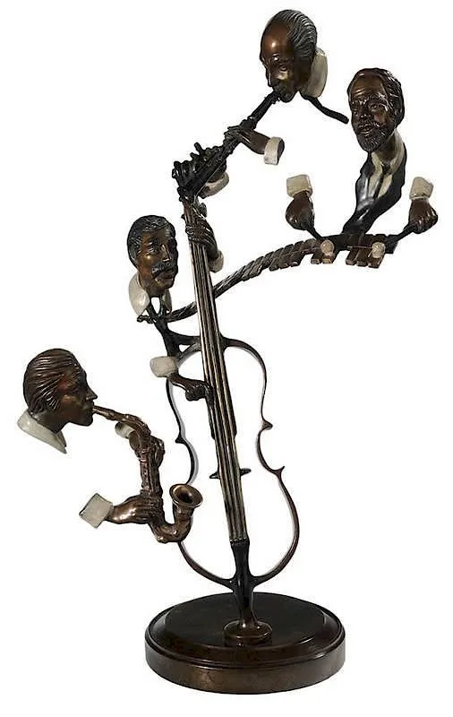 Paul Wegner, Untitled, bronze sculpture of jazz musicians