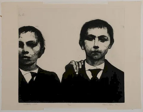 Charles Wells, Jr., 1967, drypoint etching on paper