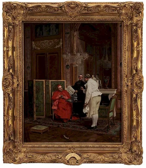 Charles Édouard Delort, Presenting the Menu, oil on canvas
