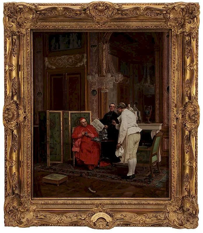 Charles Édouard Delort, Presenting the Menu, oil on canvas