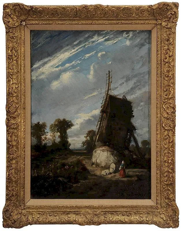 [Le Moulin a Vent], (A 87) by Jules Dupré, oil on canvas, sold Mar 2015