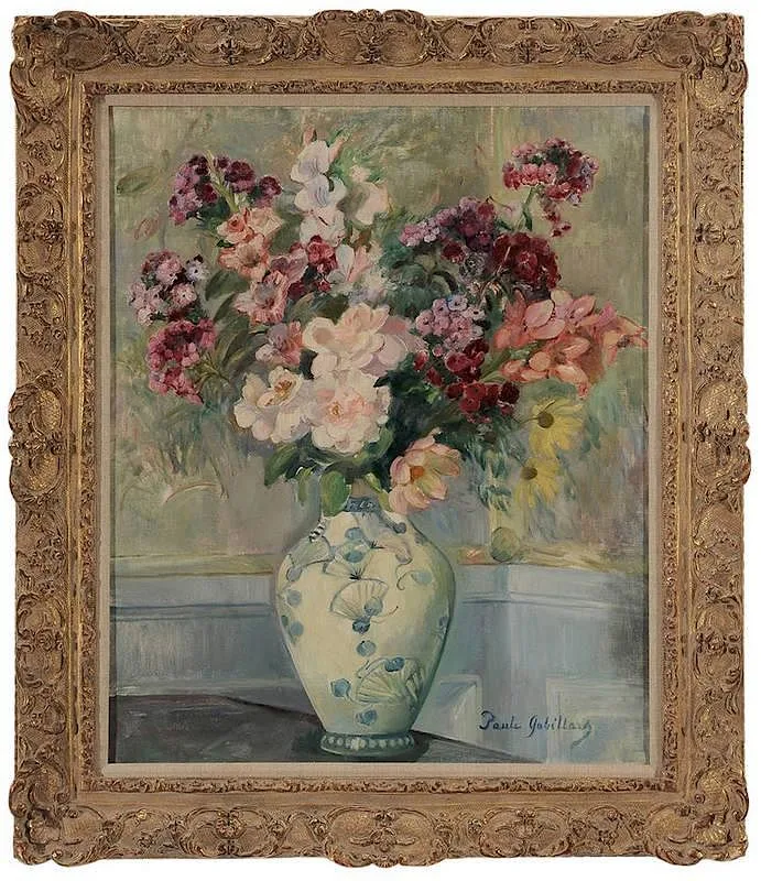 Paule Gobillard, Still Life with Vase of Summer Flowers, oil on canvas