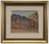 Tree and Mountain, Central Australia, Brunk Auctions 2015