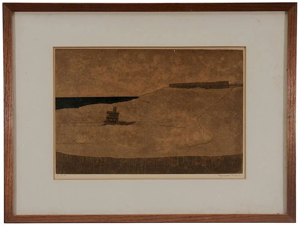 Untitled by Ryōnosuke Fukui, colored silkscreen on paper, sold Mar 2015