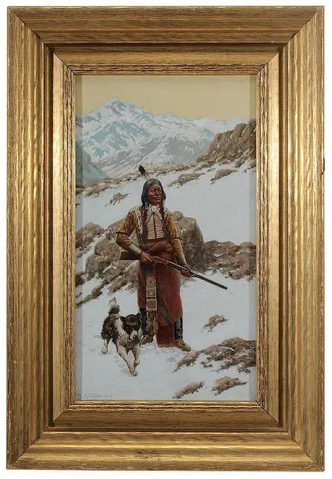 John Hauser, On the Coyotes Trail (Paxton and Glenn W-IS-06-008), 1906, gouache on paper laid on fiberboard