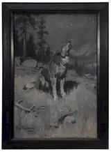 Philip Russell Goodwin, He Would Lift a Mornful [sic] Lament Which They Knew to be the Long Wolf-Howl." illustration for London, Jack, "Brown Wolf", [Everybody's Magazine]