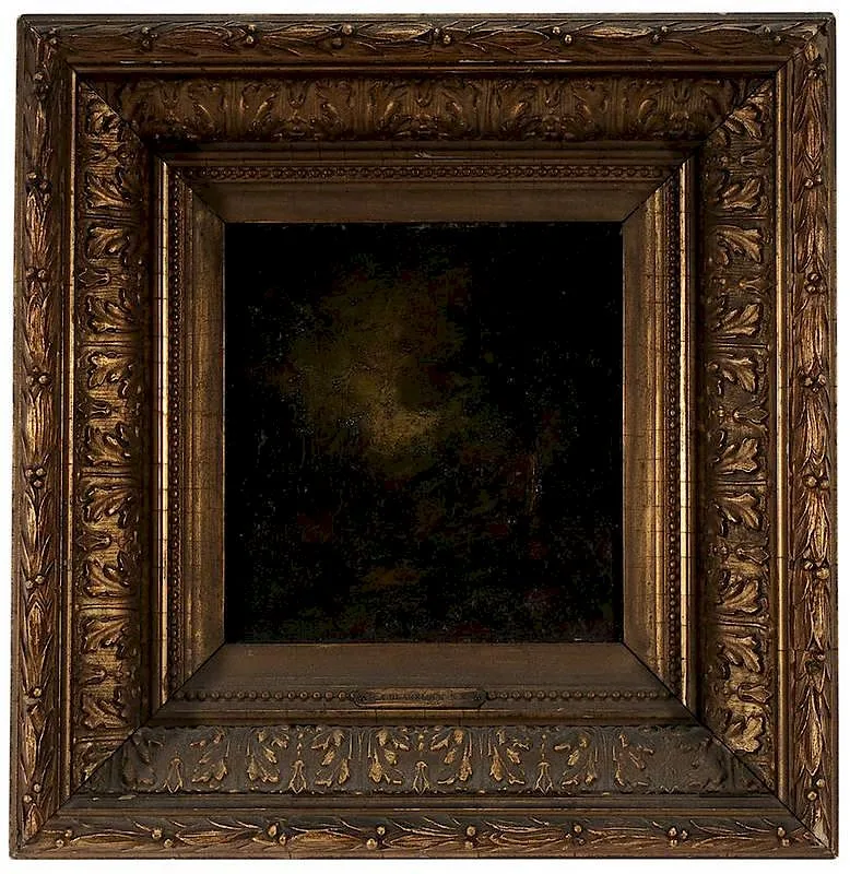 Landscape by Ralph Albert Blakelock, oil on panel, sold Mar 2015