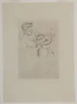 Mary Cassatt, Looking Into the Hand Mirror, No.2, (B. 202)