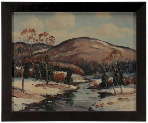 William Metcalf, Winter in the Valley, oil on canvas