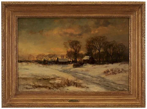Charles P. Appel, Winter Landscape with Farm, oil on canvas