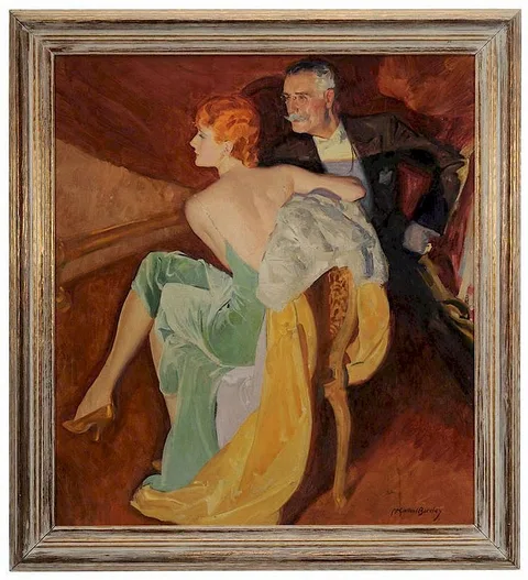 McClelland Barclay, Look to the Body, original illustration for an advertisement for Body by Fisher, General Motors, circa 1928, oil on canvas